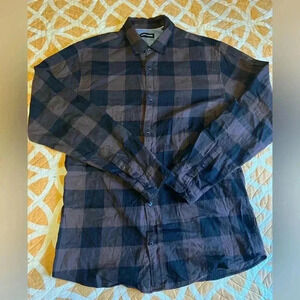 Men’s Size L Jack and Jones Brown Plaid  Flannel